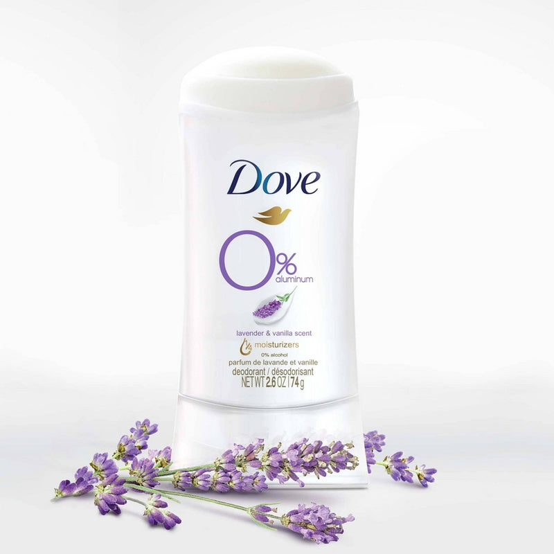 Dove Beauty 0% Aluminum Lavender & Vanilla Deodorant Stick - 2.6oz