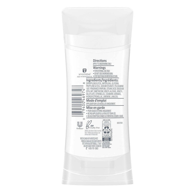 Dove Beauty 0% Aluminum Lavender & Vanilla Deodorant Stick - 2.6oz