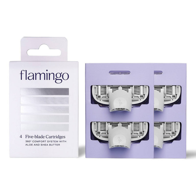 Flamingo Women's Razor Blade Refills - 5-Blade Refill Cartridges - 4ct