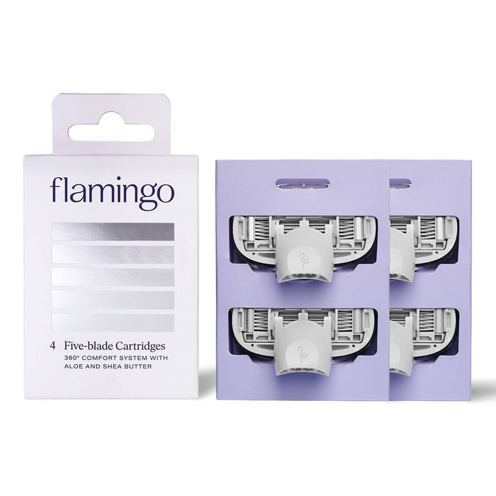 Flamingo Women's Razor Blade Refills - 5-Blade Refill Cartridges - 4ct