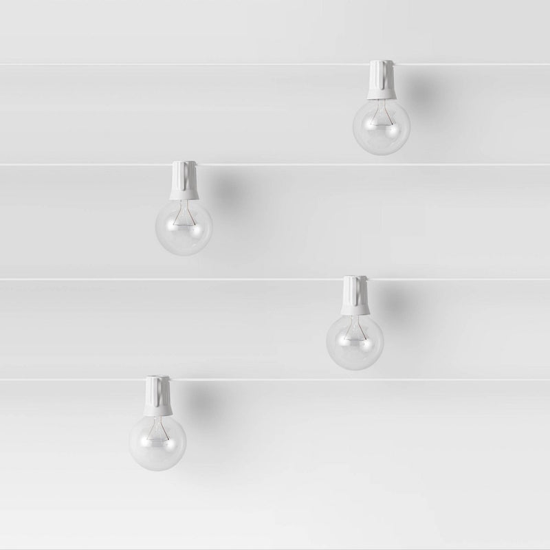 20ct Incandescent Outdoor String Lights G40 Clear Bulbs - White Wire - Room Essentials™