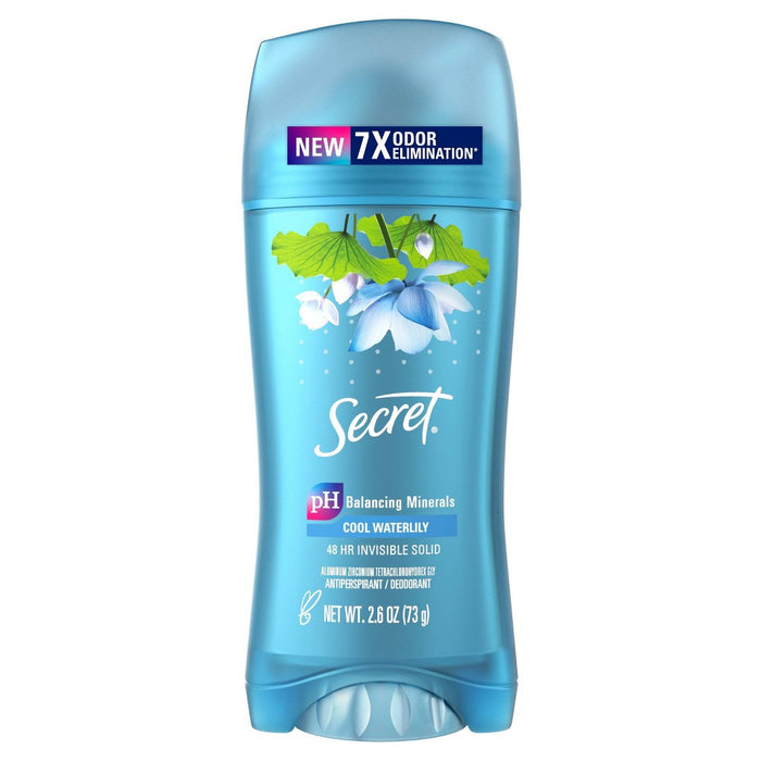 Secret Invisible Solid Antiperspirant & Deodorant - Waterlily Scent - 2.6oz