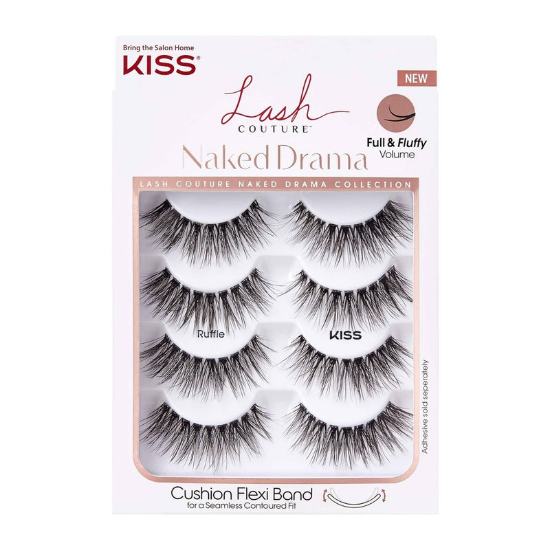 Kiss Lash Couture Naked Drama Collection Fake Eyelashes - Ruffle - 4 Pairs