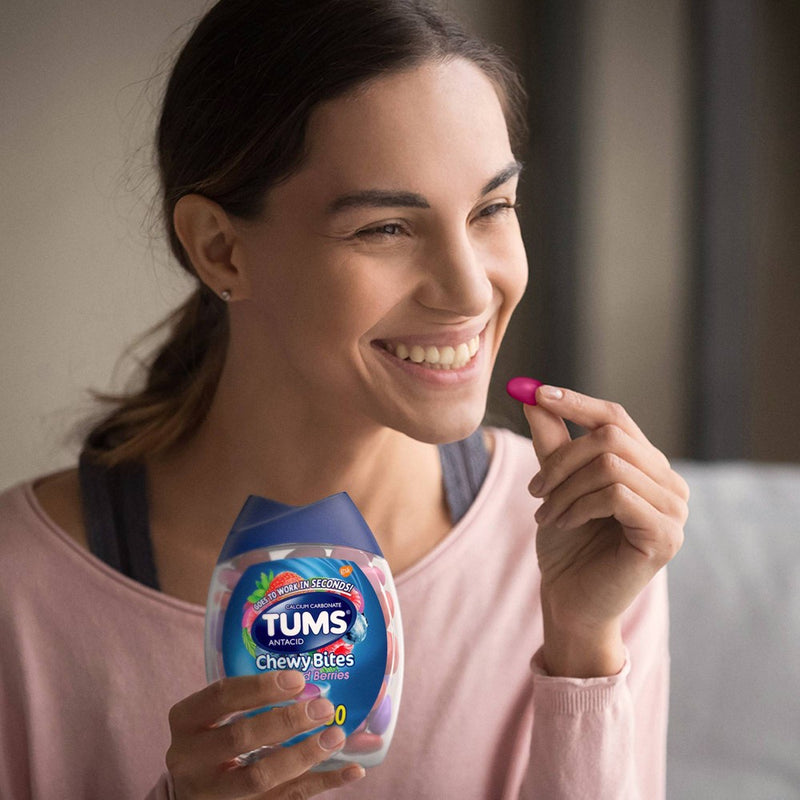 Tums Chewy Bites Extra Strength Antacid Assorted Berry 60ct