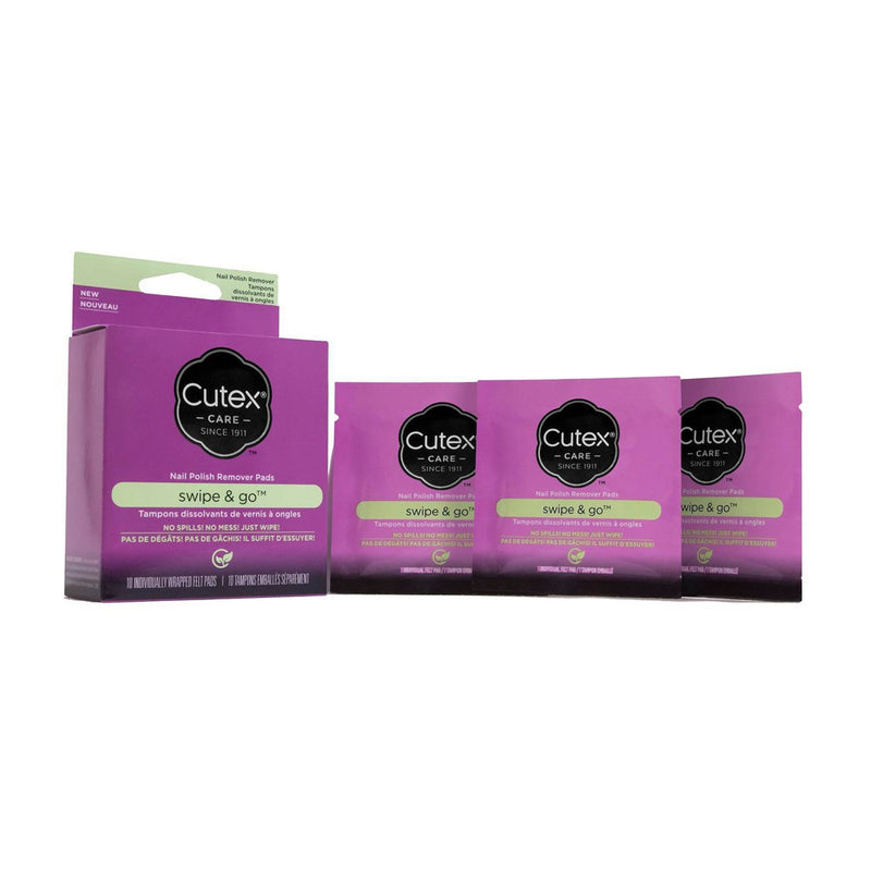 Cutex Swipe and Go Nail Polish Remover Pads - 10ct - 3.5oz