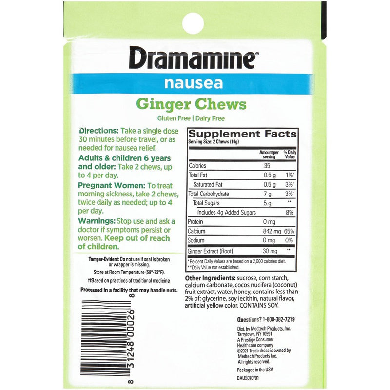 Dramamine Soft Morning Sickness Chewables - Ginger - 20ct