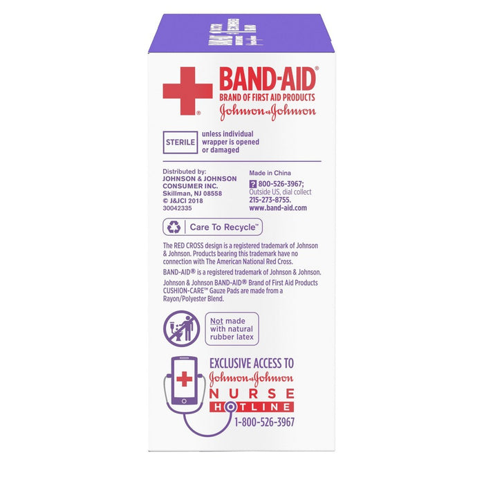 Band-Aid Brand Cushion Care Gauze Pads, Medium, 3 in x 3 in - 10 ct