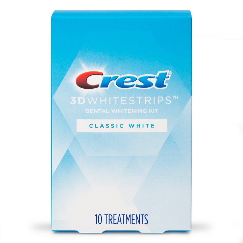 Crest 3D Whitestrips Classic White Teeth Whitening Kit with Hydrogen Peroxide -  10 Treatments