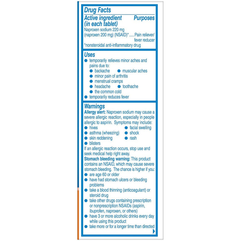 Aleve Naproxen Sodium Pain Reliever Back and Muscle Pain Tablet (NSAID) - 90ct