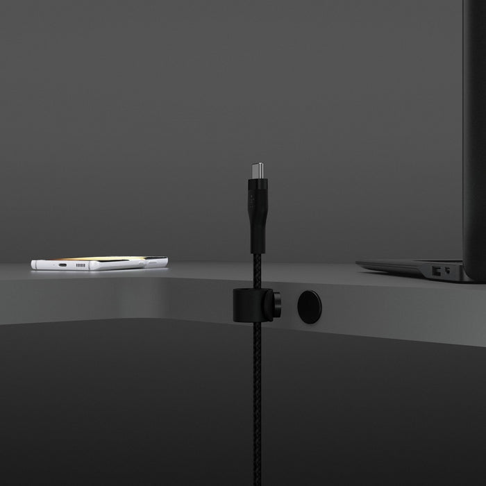 Belkin BoostCharge Pro Flex USB-C Cable with USB-C Connector 6' 6" Cable + Strap - Slate