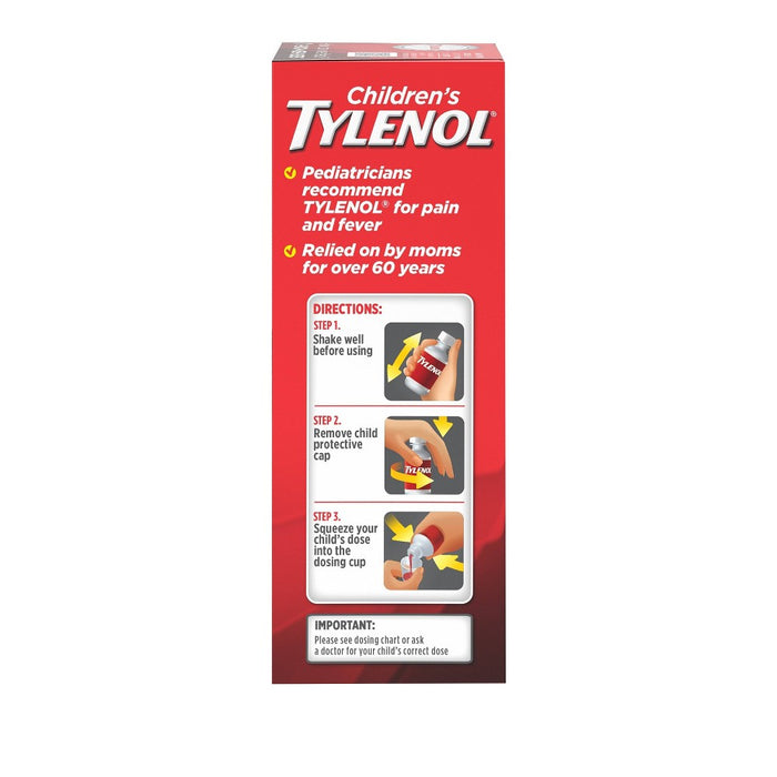Children's Tylenol Pain + Fever Relief Liquid - Acetaminophen - Bubble Gum - 4 fl oz