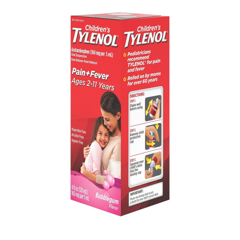 Children's Tylenol Pain + Fever Relief Liquid - Acetaminophen - Bubble Gum - 4 fl oz EXP: 01/2027