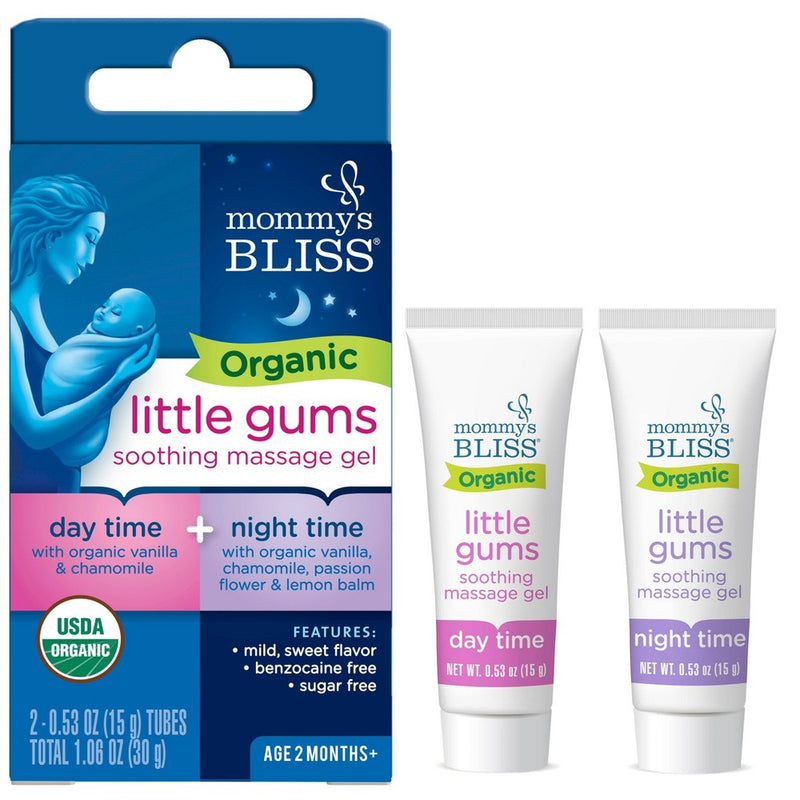 Mommy's Bliss Organic Little Gums Soothing Massage Gel Day & Night Combo - 2ct/1.06oz