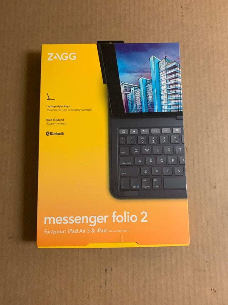 ZAGG Keyboard Messenger Folio 2 - Apple iPad 10.2/10.5 - Charcoal *NEW*