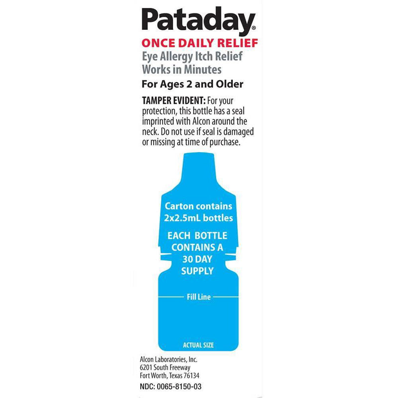 Pataday Once Daily Eye Allergy Itch Relief Twin Pack Drops - 2pk EXP 05/2023