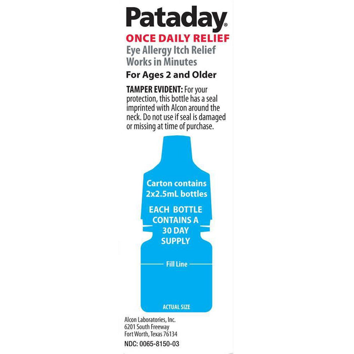 Pataday Once Daily Eye Allergy Itch Relief Twin Pack Drops - 2pk EXP 05/2023