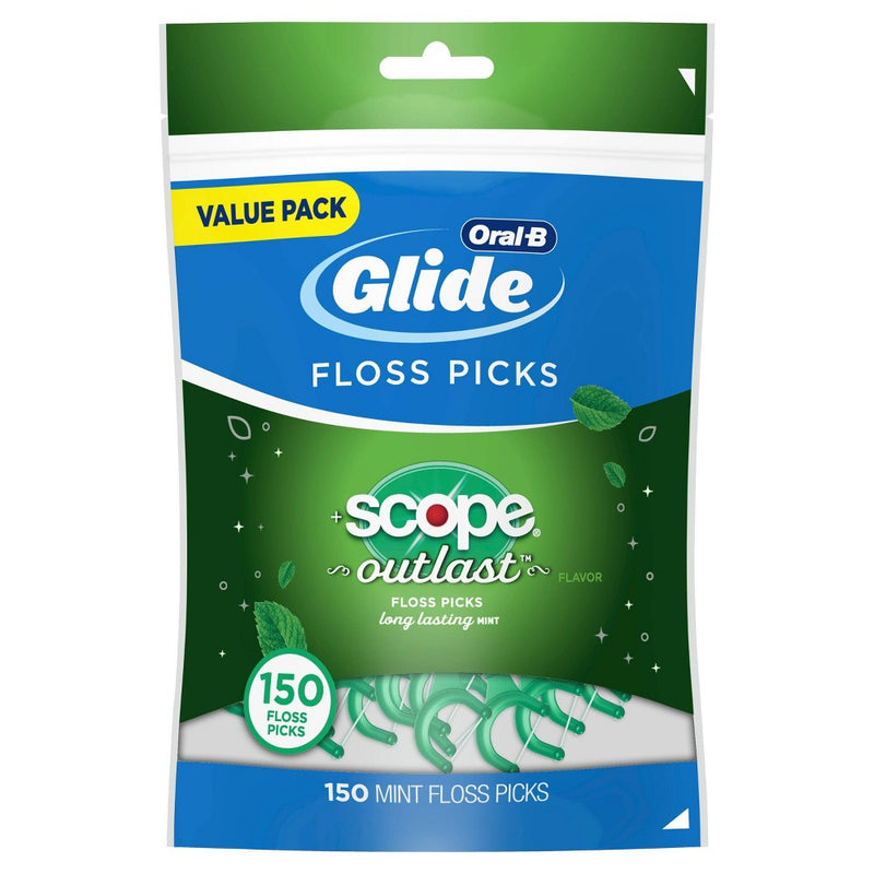 Oral-B Glide with Scope Outlast Dental Floss Picks - Mint - 150ct