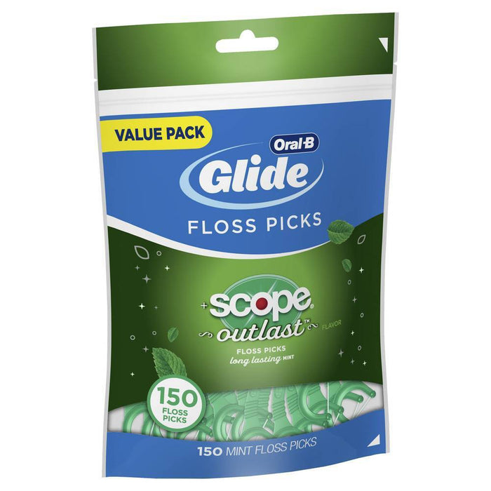 Oral-B Glide with Scope Outlast Dental Floss Picks - Mint - 150ct