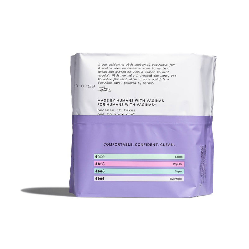 The Honey Pot Organic Cotton Herbal Overnight Pads - 12ct