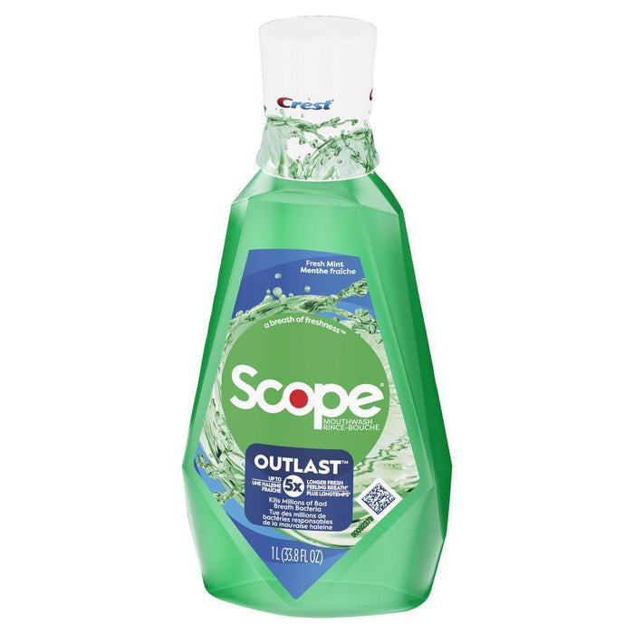 Crest Scope Outlast Mouthwash - Fresh Mint - 33.8 fl oz/1L