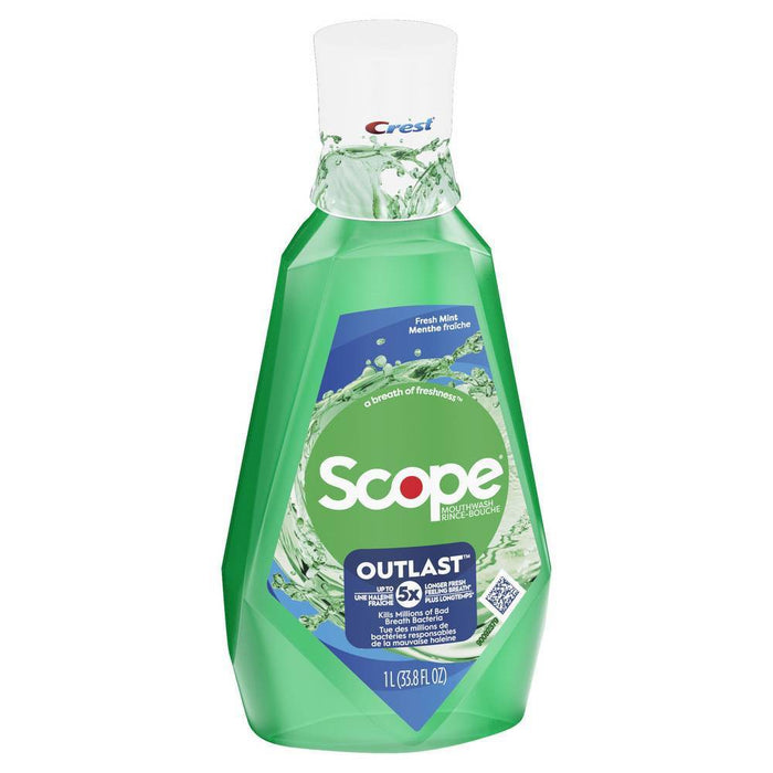 Crest Scope Outlast Mouthwash - Fresh Mint - 33.8 fl oz/1L