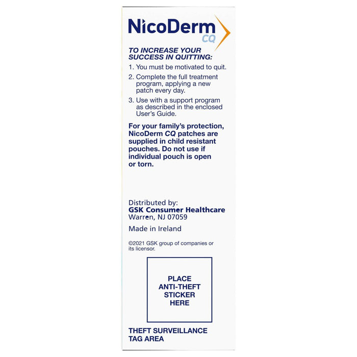 NicoDerm CQ Stop Smoking Aid Clear Patches Step 1 - 14ct - EXP. 05/2026