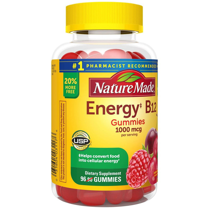 Nature Made Energy‡ B12 1000 mcg Gummies - Cherry & Mixed Berry - 80ct