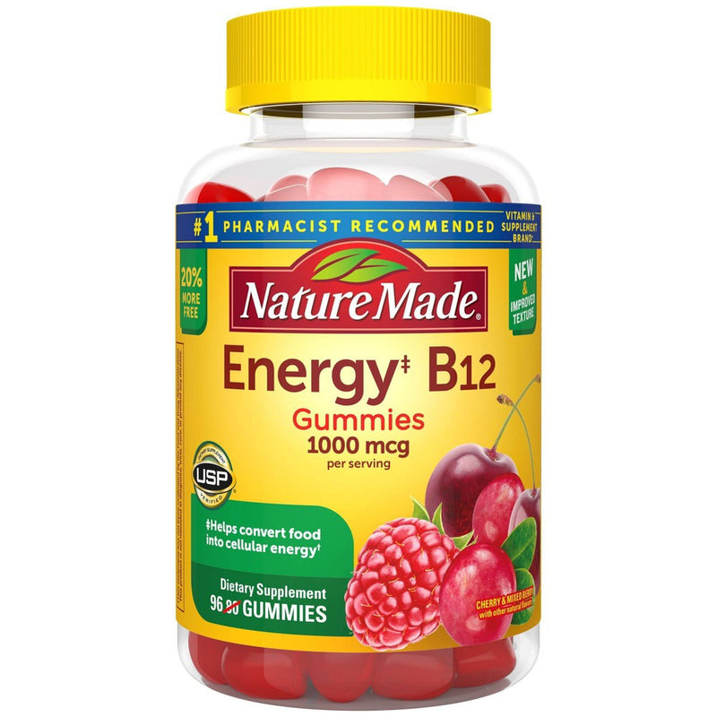 Nature Made Energy‡ B12 1000 mcg Gummies - Cherry & Mixed Berry - 80ct