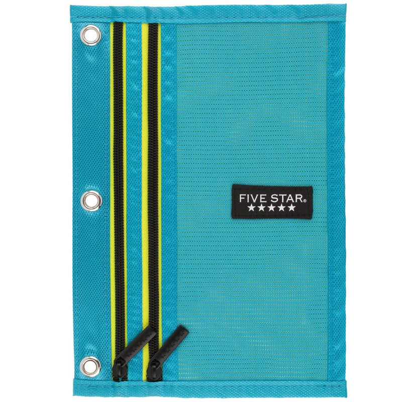 Five Star Dual Zipper Pencil Pouch - Teal