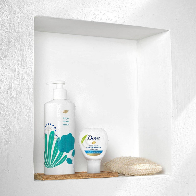 Dove Beauty Daily Moisture Body Wash Refill Concentrate & Reusable Bottle - 4 fl oz/Makes 16 fl oz
