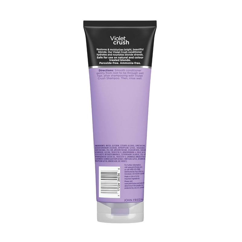 John Frieda Violet Crush for Blondes Conditioner with Violet Pigments, Knock Out Brassy Tones Purple - 8.3 fl oz