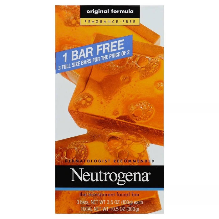Neutrogena Facial Cleansing Bar Fragrance Free - BOX OF 3