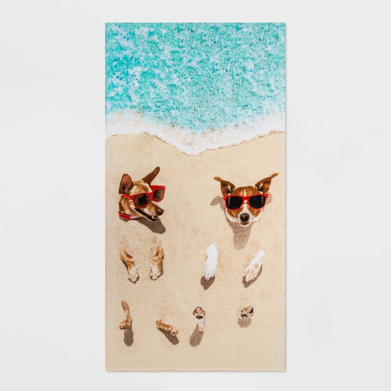 Dog Photo Reel Printed Beach Towel - Sun Squad™