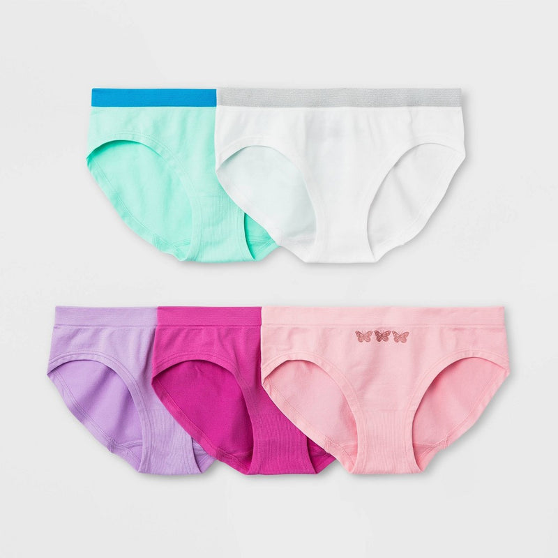 Girls' 5pk Butterfly Seamless Hipster - Cat & Jack™ 14/16