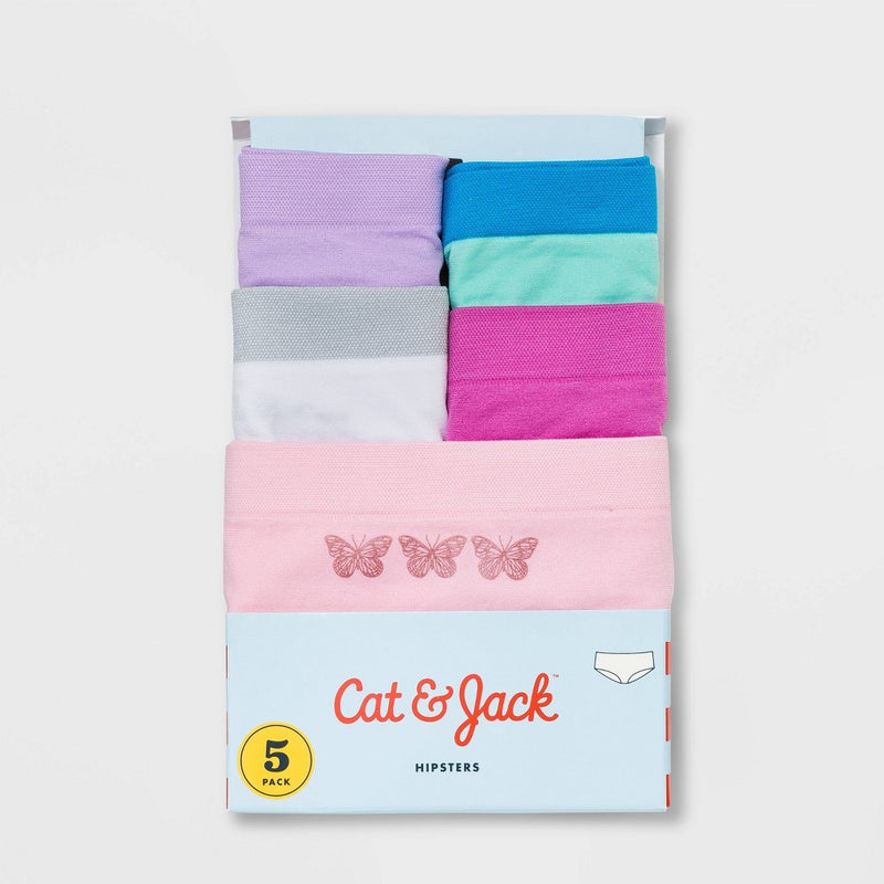 Girls' 5pk Butterfly Seamless Hipster - Cat & Jack™ 14/16
