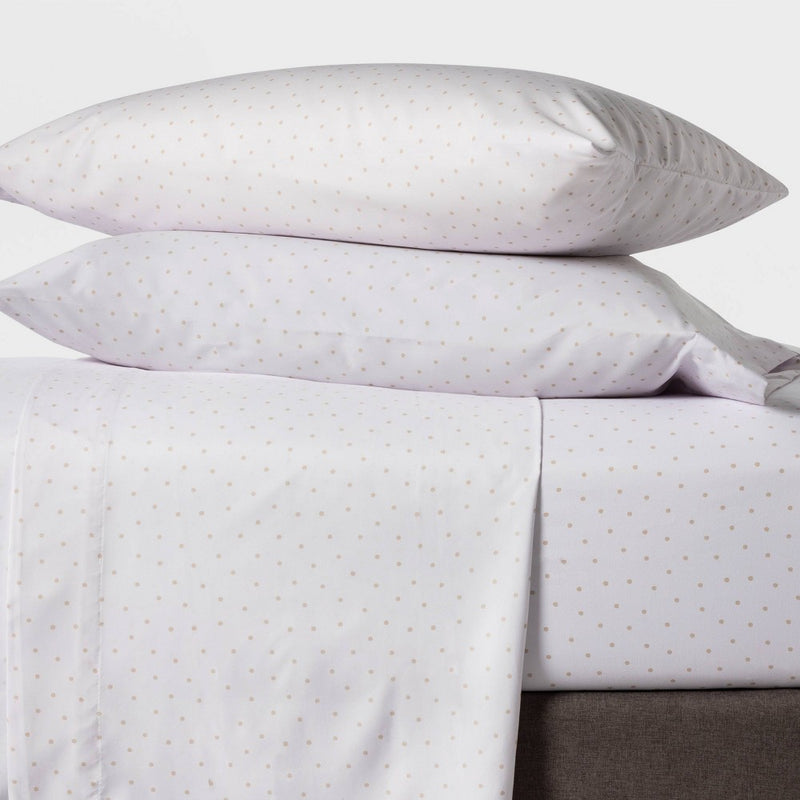 Full Micro Dot Flat Sheet Separates Beige - Pillowfort™