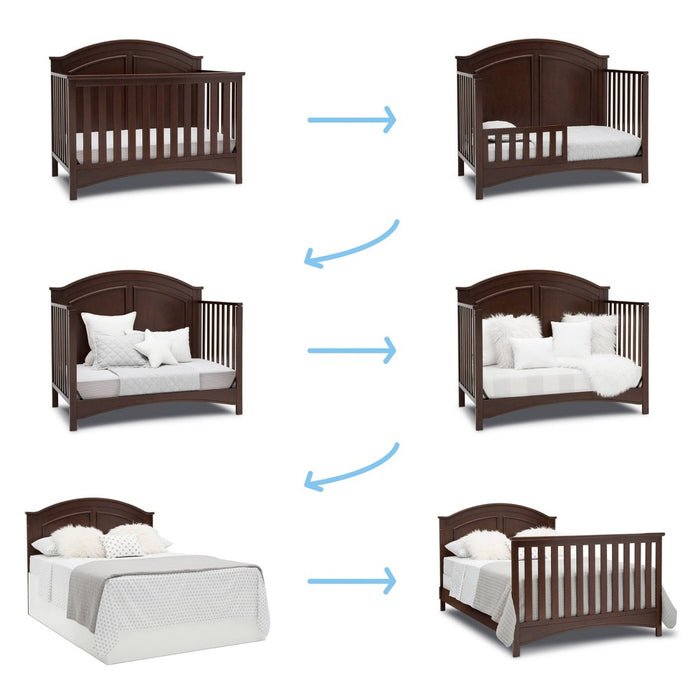 Delta Children Perry 6-in-1 Convertible Crib, Greenguard Gold Certified - Walnut Espresso (LOCAL PICKUP ONLY)