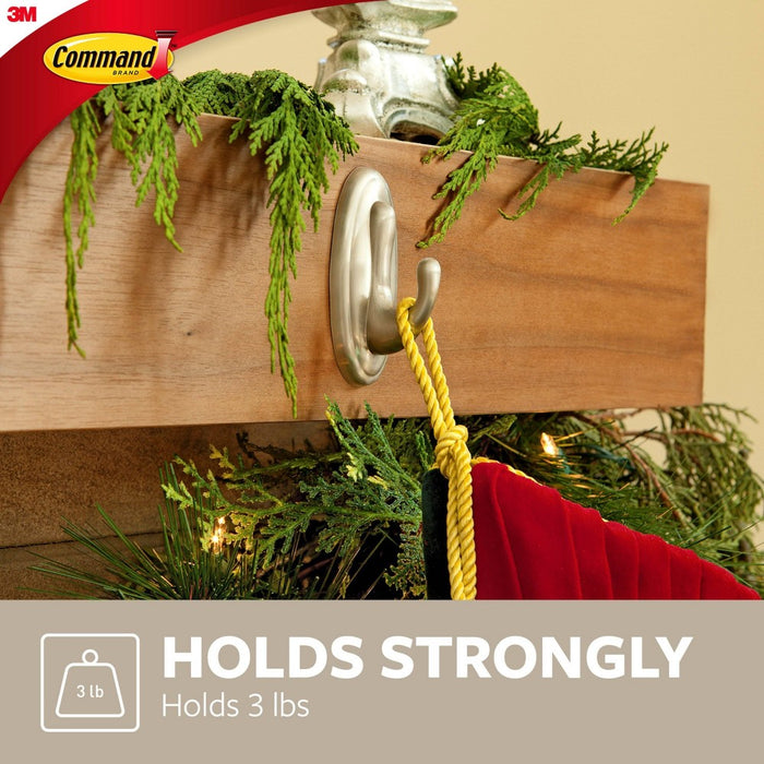 Command Medium Sized Traditional Decorative Hooks Nickel