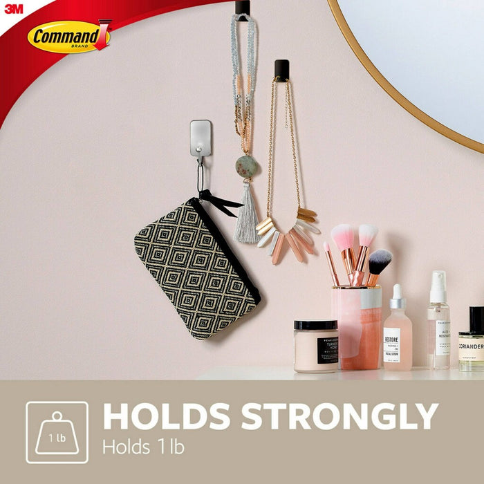 Command Small Brushed Nickel Hooks