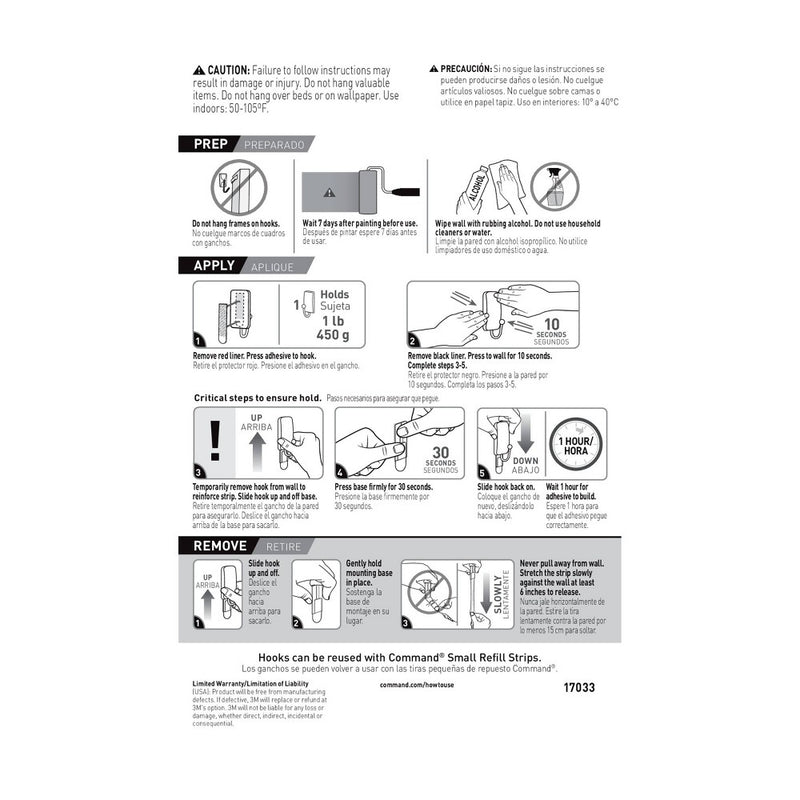 Command Small Brushed Nickel Hooks
