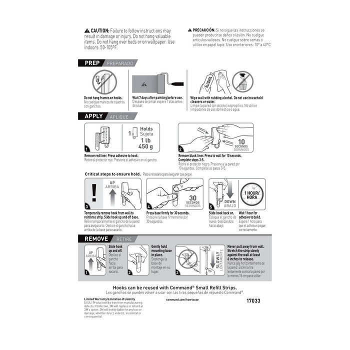 Command Small Brushed Nickel Hooks