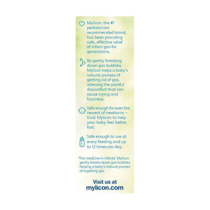 Mylicon Baby Colic Treatment Dye Free Drops - 1 fl oz EXP 07/2025