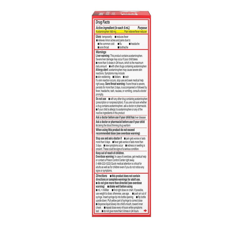 Infants' Tylenol Pain & Fever Reducer Liquid - Acetaminophen - Dye-Free Cherry - 2 fl oz