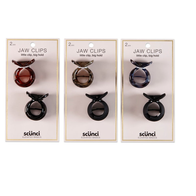 scunci Elevated Basics Small Fish Jaw Clips - 2ct