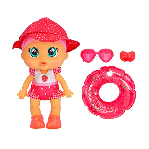 Cry Babies Fun n' Sun Ella 10" Baby Doll with a Strawberry Themed Swimsuit Plus 6 Accessories - Ages 18+ Months