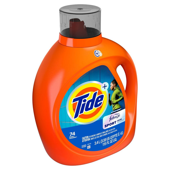 Tide Plus Febreze High Efficiency Liquid Laundry Detergent - Sport Active Fresh - 115 fl oz