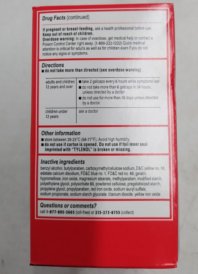 Tylenol Extra Strength Rapid Release Gelcaps-Acetaminophen- 225ct EXP: 04/2027