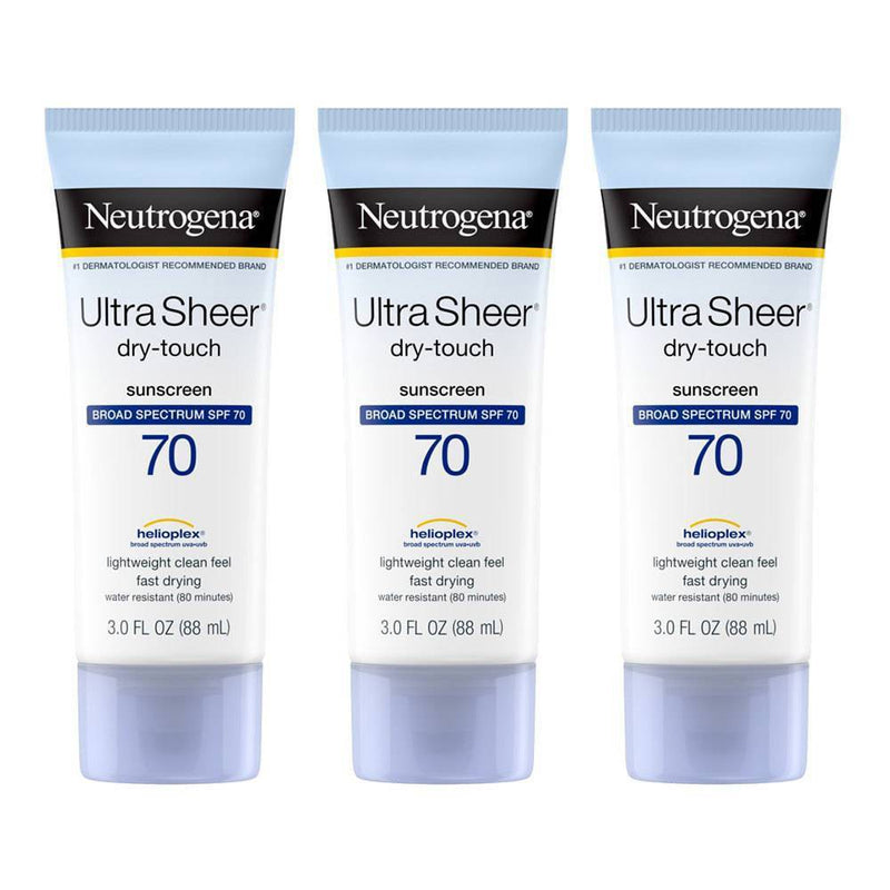 Neutrogena Ultra Sheer Sunscreen Lotion - SPF 70 - 3 fl oz EXP 06/2026