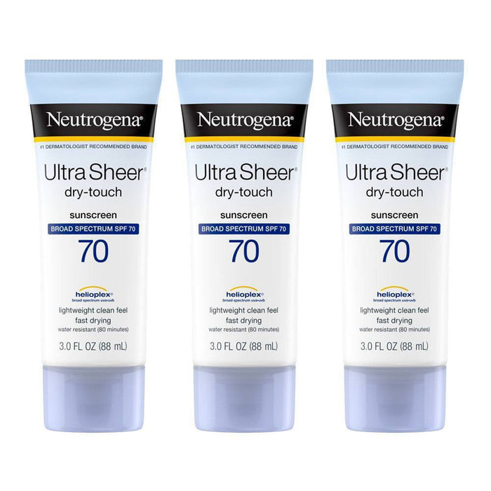 Neutrogena Ultra Sheer Sunscreen Lotion - SPF 70 - 3 fl oz EXP 06/2026