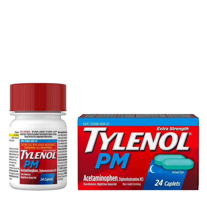 Tylenol PM Extra Strength Pain Reliever & Sleep Aid Caplets - Acetaminophen - 24ct
